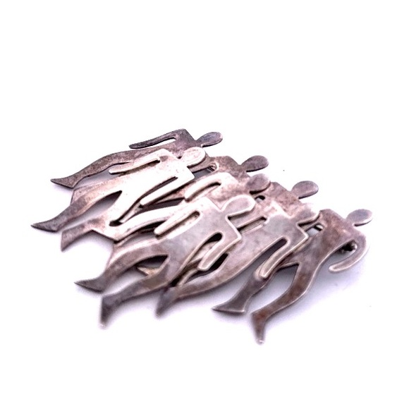Jewelry - Vintage Mexico Sterling Silver TC-173 Eight Men Brooch / Pin
